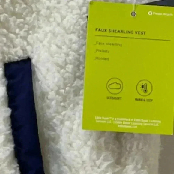 NEW Eddie Bauer Shearling‎ Fleece Hooded Vest Child’s Size 14 NWT - Picture 6 of 9